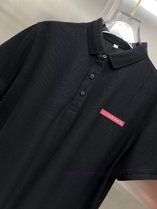 Prada's New T-shirt With A Lapel And Short Sleeved Polo Shirt Custom-made Fabric With High Brea hkd2iikt - Image 7