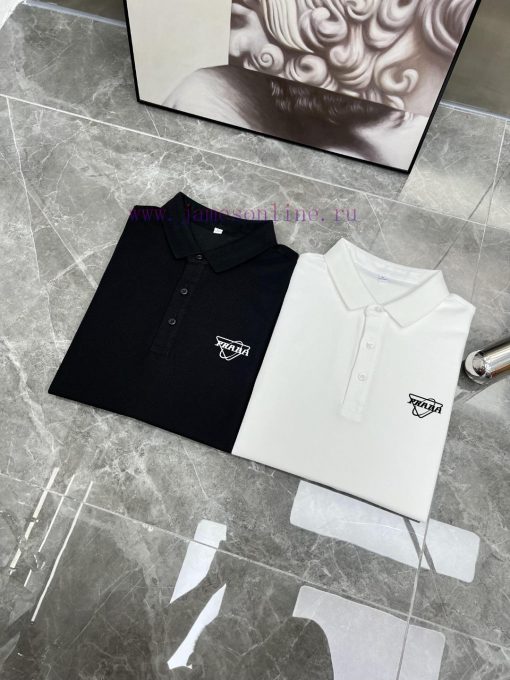 Prada's New T-shirt With A Lapel And Short Sleeved Polo Shirt Custom-made Fabric With High Brea 167dq84k - Image 6