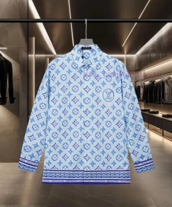 LV Louis Vuitton's Hot Selling Item Is Coming! Blue Floral Pattern Long Sleeved Shirt 2025ss Of emoct0gb