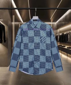 LV Louis Vuitton's Bestseller Is Coming! Full Printed Checkerboard Pocket Long Sleeved Shirt 20 1ermcfud