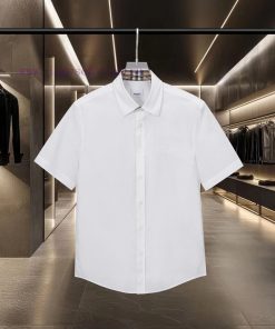 Burberry's Bestseller Is Coming! Poplin Plaid Elastic Cotton Poplin Short Sleeved Shirt Series wm9d1y8t