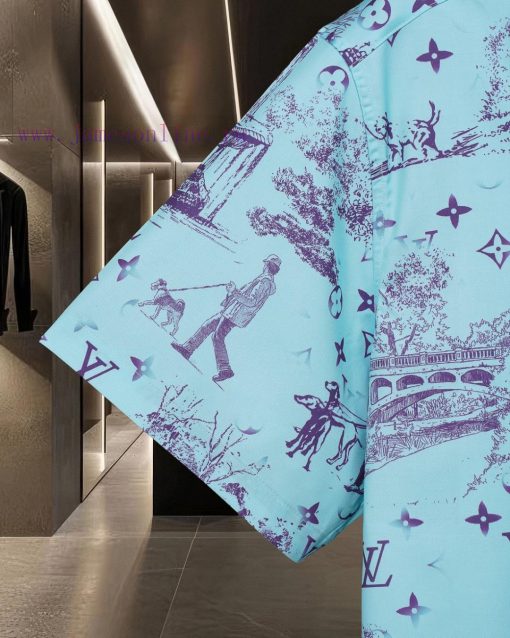 LV Louis Vuitton's Popular Short Sleeved Shirt With City Scenery Fragment Pattern 2025ss Offici esrb8945 - Image 6