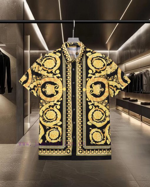 Versace's Hot Selling Item Is Coming! Medusa Palace Style Digital Printed Short Sleeved Shirt 2 8fbfir0a