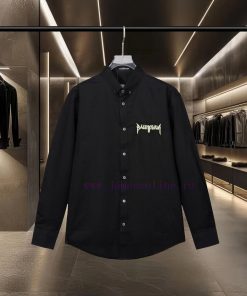 Balenciaga Paris Chest Fluorescent Logo Letter Embroidered Long Sleeve Loose Edition Shirt 2025 p7twq1ov