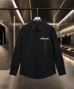 Fendi's Bestseller Is Coming! The Simple Logo Needle Embroidered Logo Long Sleeved Shirt 2025ss 4zmu7u6k