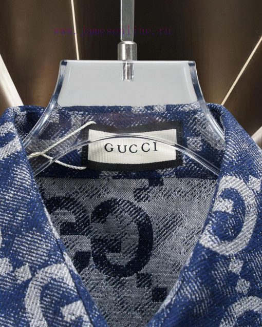 GUCCI's Popular Item Is Coming! The Classic Double G Full Print Denim Shirt 2025ss Official Web 75ouy1l6 - Image 6