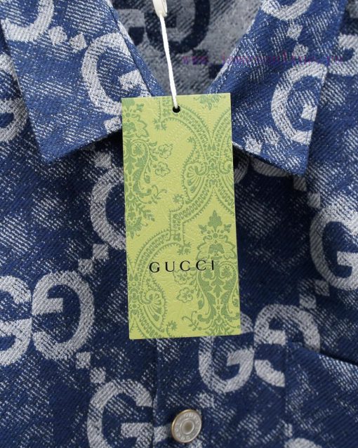 GUCCI's Popular Item Is Coming! The Classic Double G Full Print Denim Shirt 2025ss Official Web 75ouy1l6 - Image 8