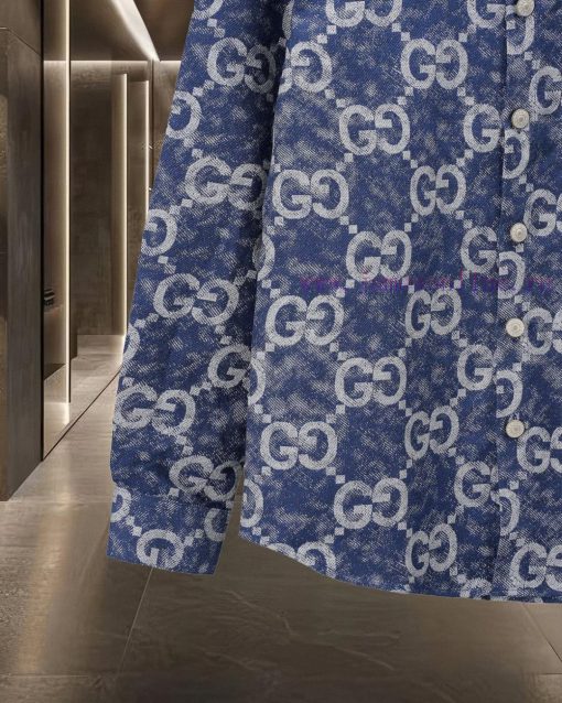 GUCCI's Popular Item Is Coming! The Classic Double G Full Print Denim Shirt 2025ss Official Web 75ouy1l6 - Image 9