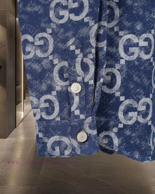 GUCCI's Popular Item Is Coming! The Classic Double G Full Print Denim Shirt 2025ss Official Web 75ouy1l6 - Image 12