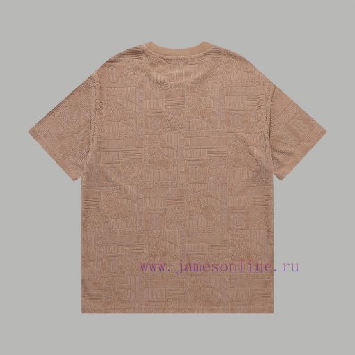 Top Differentiated CurrencyStyle Burberry Full Printed Plush Jacquard Set Short SleeveColor Pic fh037vop - Image 3