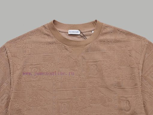 Top Differentiated CurrencyStyle Burberry Full Printed Plush Jacquard Set Short SleeveColor Pic fh037vop - Image 4