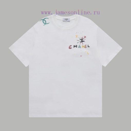 Top Differentiated CurrencyStyle Chanel Chanel Painted Craft Short Sleeved ShirtColor Picture C g2g7q23p