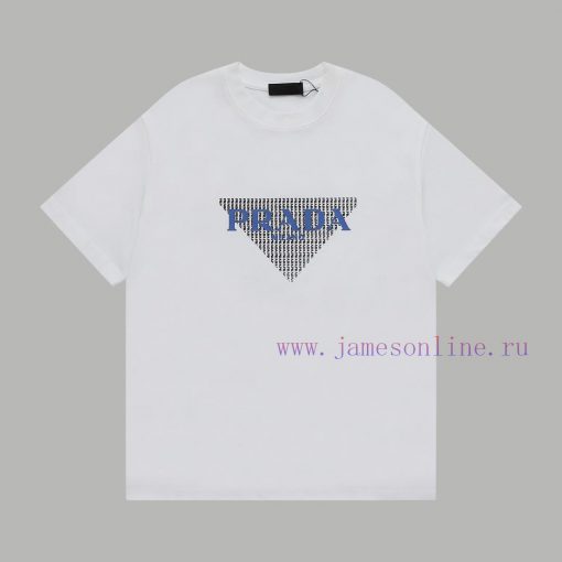 Top Differentiated CurrencyStyle Prada PRADA Triangle 3D Offset Printing Technology Short Sleev 6kykwcme - Image 2