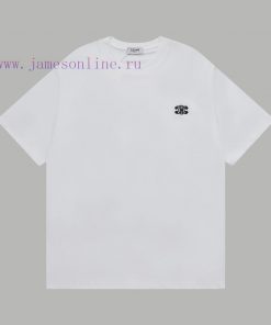 Top Differentiated CurrencyStyle: Celine Arc De Triomphe Small Logo Embroidered Short SleeveCol fzogwjbd