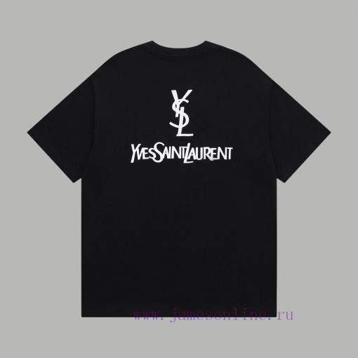 Top Differentiated CurrencyStyle Saint Laurent YSL Classic Logo Short SleeveColor Picture Color h73dy0ct - Image 3