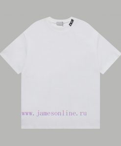 Top Differentiated CurrencyStyle Dior DIOR Neck Embroidered Letter Short SleeveColor Picture Co 95m4l4ij