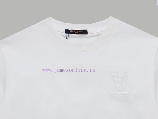 Top Differentiated CurrencyStyle Louis Vuitton LV Embroidery Size Label Short Sleeved ShirtColo u1v1torf - Image 4
