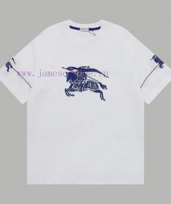 Top Differentiated CurrencyStyle Burberry Line Warhorse Embroidery Short Sleeved ShirtColor Pic iuw03ytg