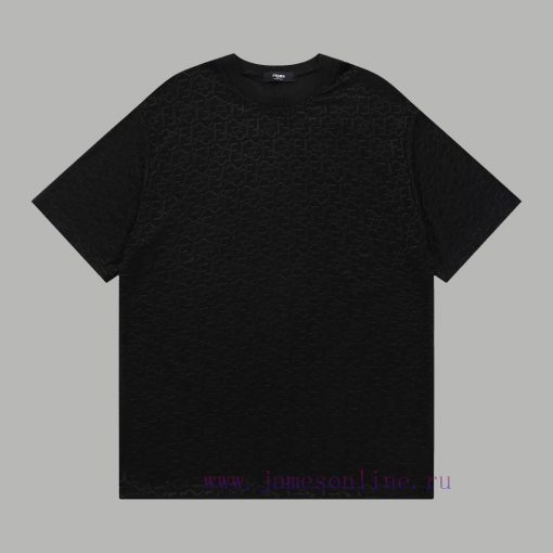 Top Differentiated CurrencyStyle: Fendi FENDI Full Print Jacquard Dark Pattern Short SleeveColo eh9ajghy - Image 2