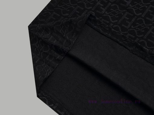 Top Differentiated CurrencyStyle: Fendi FENDI Full Print Jacquard Dark Pattern Short SleeveColo eh9ajghy - Image 7
