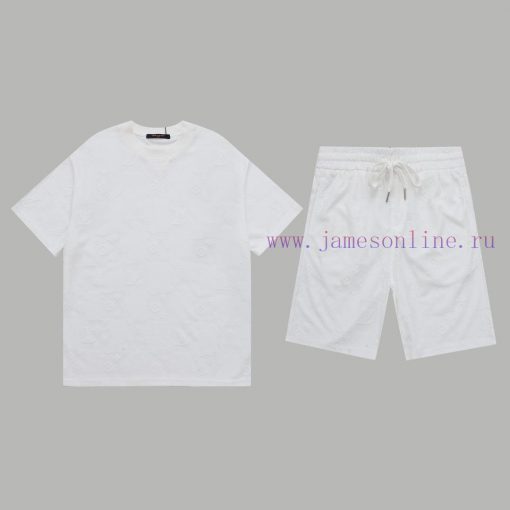 Top Differentiated CurrencyStyle Louis Vuitton LV Full Printed Plush Jacquard Shorts SetColor P et9lkz8s - Image 11