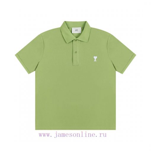 Style Number 12712 Color￥Ami Collar Flat Embroidered Little White Love Polo Shirt Classic Hot S 6hojun9n - Image 2