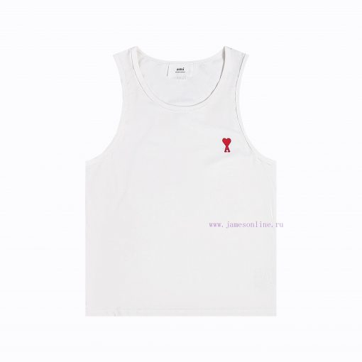 2025Ami Spring/Summer Tank TopStyle Number 116 Three Color￥Ami Little Love Embroidered Tank Top mh75kgpy - Image 2