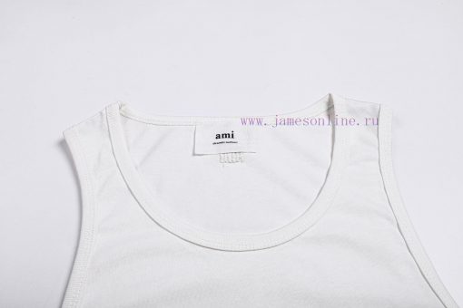 2025Ami Spring/Summer Tank TopStyle Number 116 Three Color￥Ami Little Love Embroidered Tank Top mh75kgpy - Image 5
