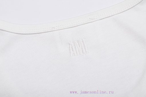 2025Ami Spring/Summer Tank TopStyle Number 116 Three Color￥Ami Little Love Embroidered Tank Top mh75kgpy - Image 8