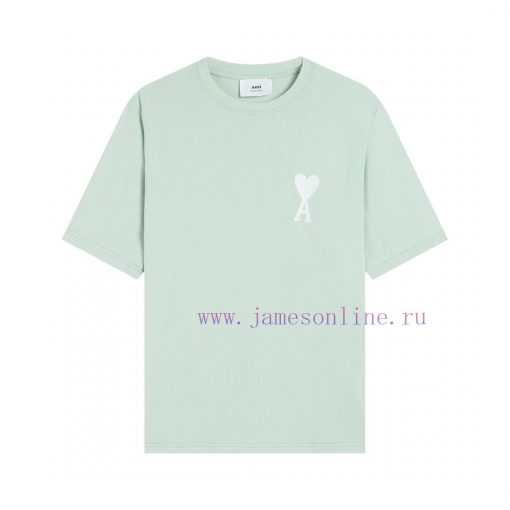2025Ami Spring/Summer T-shirtStyle 117 Ami Large Flat Embroidered White Love Short Sleeved T-sh u44dd2do - Image 2