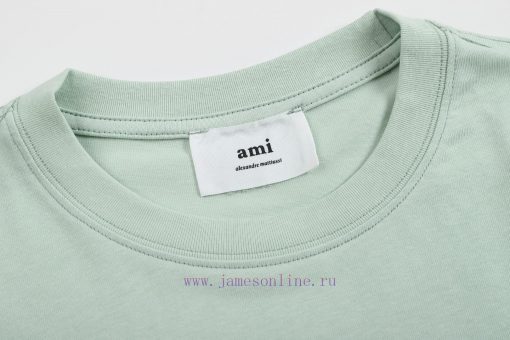 2025Ami Spring/Summer T-shirtStyle 117 Ami Large Flat Embroidered White Love Short Sleeved T-sh u44dd2do - Image 6
