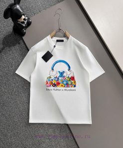 LV/Louis Vuitton 25ss Summer New Round Neck Short Sleeve T-shirt 270g Heavy Duty High End Pure dpygxpm4
