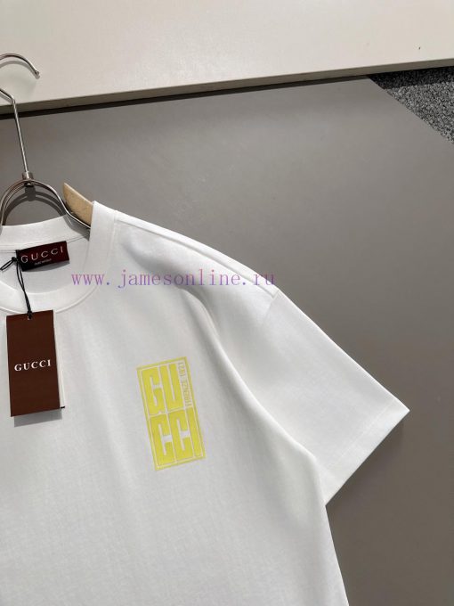 GUC Logo Color Printed Men's Silhouette Short Sleeved T-shirt2025 Spring/Summer CollectionCusto pydl19q5 - Image 4