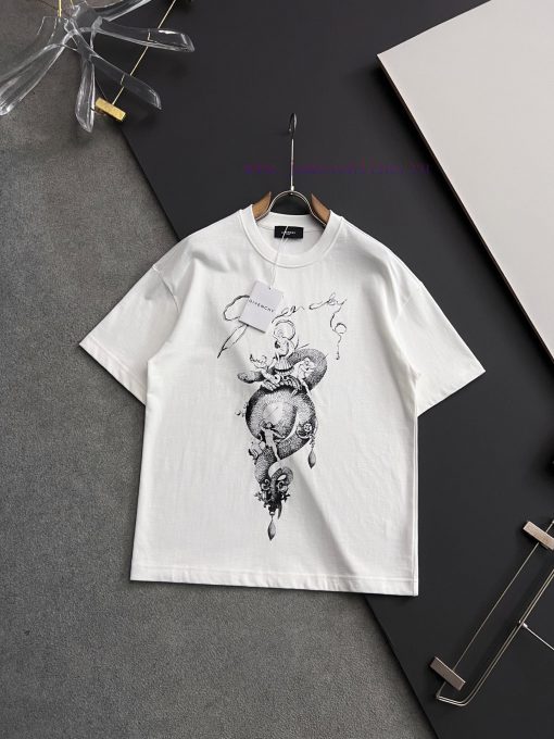 Giv * 2025 Spring/Summer New Men's And Women's Same Short Sleeve T-shirt Fashion Show Pattern F 2ntmoncq