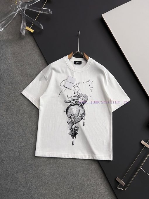 Giv * 2025 Spring/Summer New Men's And Women's Same Short Sleeve T-shirt Fashion Show Pattern F 2ntmoncq - Image 2