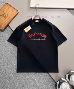 Burberry's New Pure Cotton T-shirt Printed Short Sleeved T-shirtThe Iconic Letter Pattern Is A krpkho3n