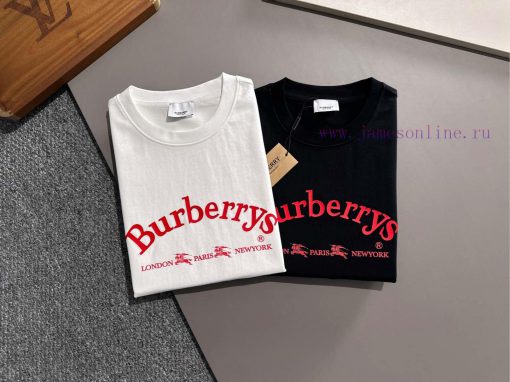 Burberry's New Pure Cotton T-shirt Printed Short Sleeved T-shirtThe Iconic Letter Pattern Is A krpkho3n - Image 3