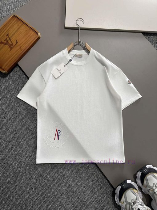 MON 2025ss New Zhangzai Printed Short Sleeved T-shirtThe Iconic Letter Pattern Is A Design Colo 3o9b7t2a