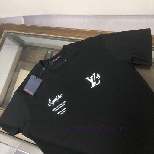 Louis Vuitton/LV 2025 Couple's Front And Back Logo Printed Round Neck Short Sleeved Couple T-sh jx8csgxg - Image 5