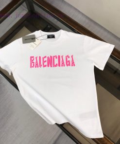 BALENCIAGA Couple's Short Sleeved T-shirt From Balenciaga~Top Grade Silicone Letter Print Desig 8ih2lw2f