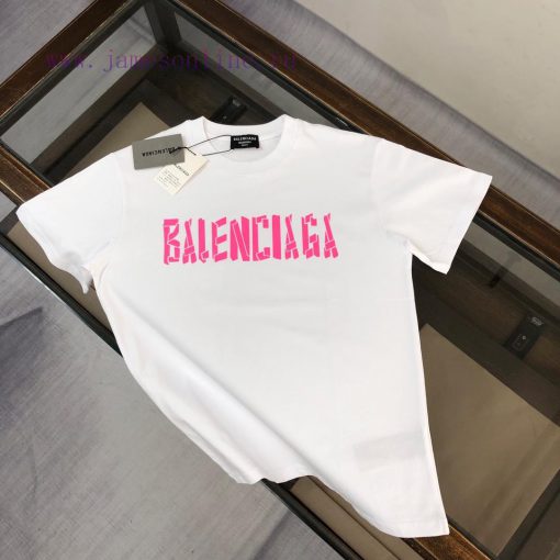 BALENCIAGA Couple's Short Sleeved T-shirt From Balenciaga~Top Grade Silicone Letter Print Desig 8ih2lw2f