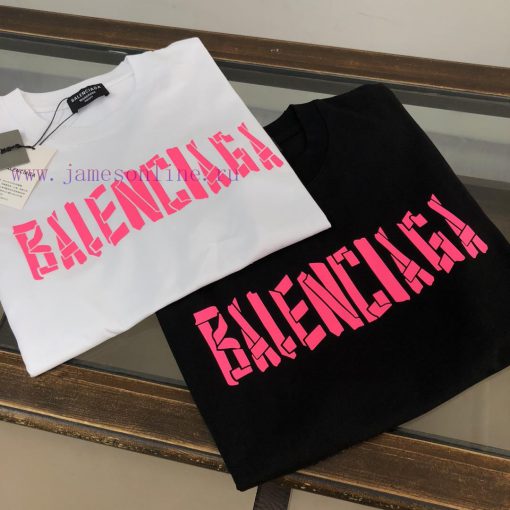 BALENCIAGA Couple's Short Sleeved T-shirt From Balenciaga~Top Grade Silicone Letter Print Desig 8ih2lw2f - Image 3