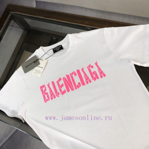 BALENCIAGA Couple's Short Sleeved T-shirt From Balenciaga~Top Grade Silicone Letter Print Desig 8ih2lw2f - Image 4