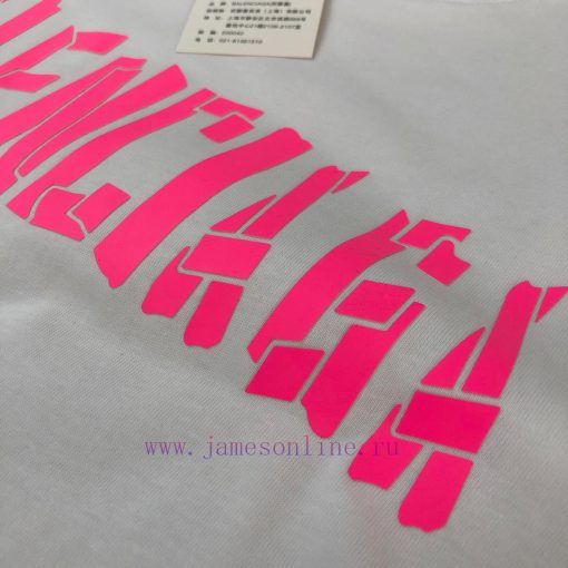 BALENCIAGA Couple's Short Sleeved T-shirt From Balenciaga~Top Grade Silicone Letter Print Desig 8ih2lw2f - Image 7
