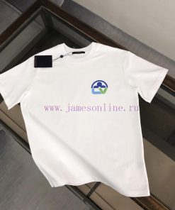 LV Summer New Round Neck Short Sleeve T-shirt 270g Heavy Duty High End Pure Cotton Fabric With 4hjtp9lj