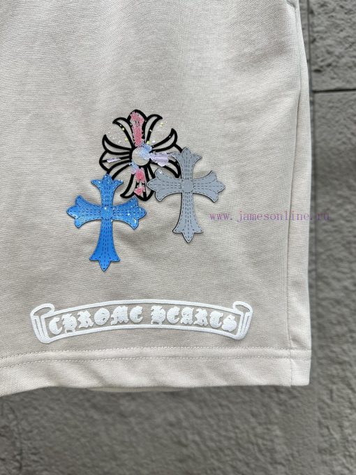 Chrome Hearts CH Crossheart 2025ss New Cross Casual ShortsCustomized Pure Cotton Fabric Weighin atr4ra89 - Image 3