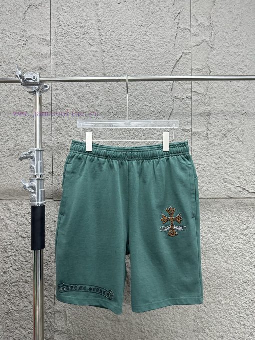 Chrome Hearts CH Crossheart 2025ss New Cross Casual ShortsCustomized Pure Cotton Fabric Weighin uwcwt5gr - Image 2