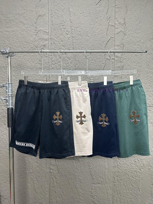 Chrome Hearts CH Crossheart 2025ss New Cross Casual ShortsCustomized Pure Cotton Fabric Weighin uwcwt5gr - Image 7