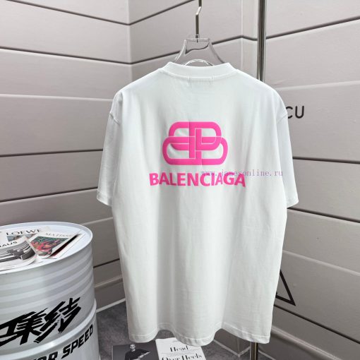 Balenciaga Paris 2025 Spring/Summer New Short Sleeved T-shirt Classic Pink Letter Front And Bac qf5xem1v