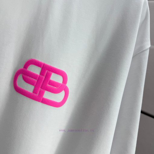 Balenciaga Paris 2025 Spring/Summer New Short Sleeved T-shirt Classic Pink Letter Front And Bac qf5xem1v - Image 5